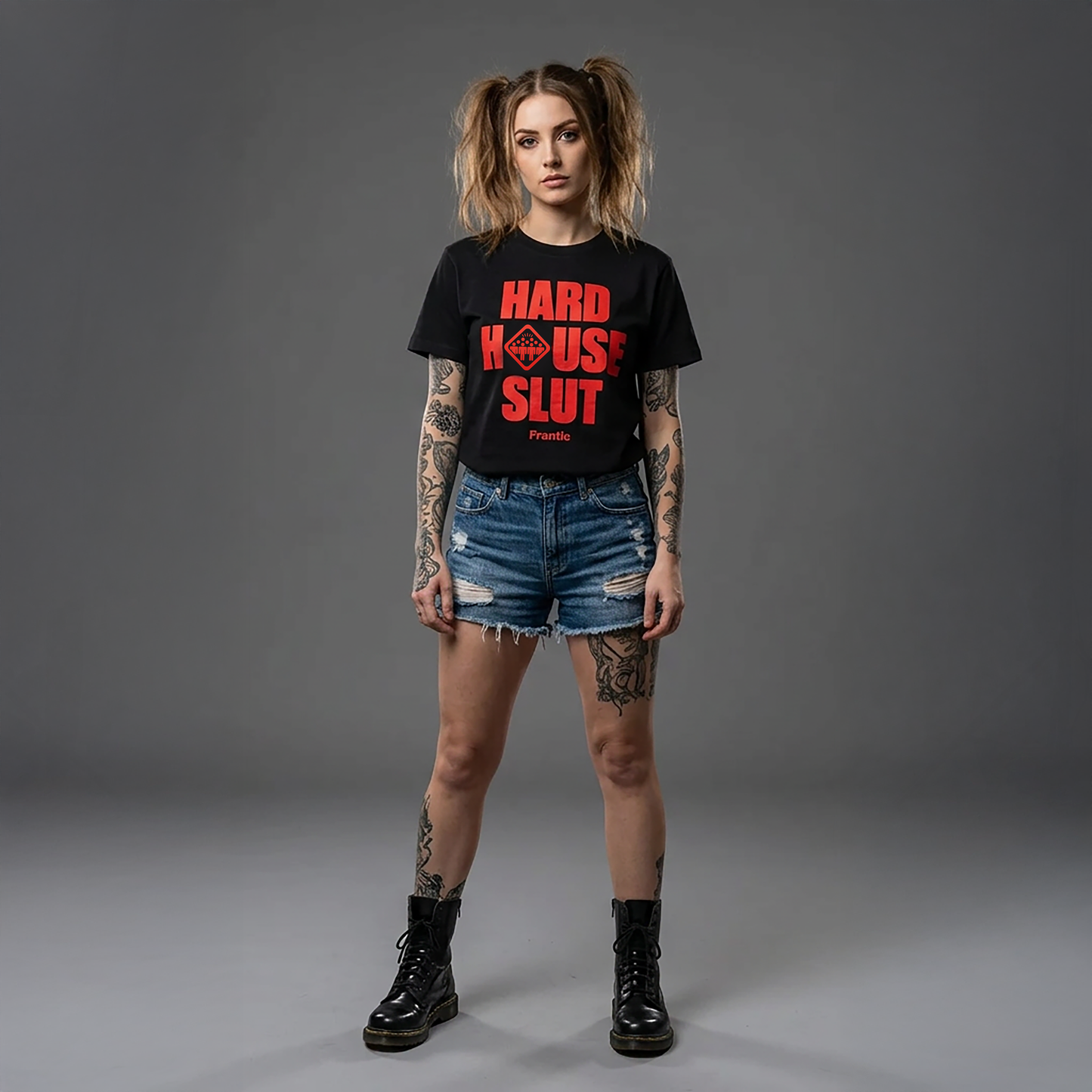 FRANTIC HARD HOUSE SLUT TEE RED