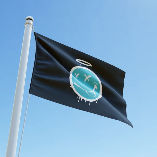 NU SKOOL BLUE SMILEY FLAG